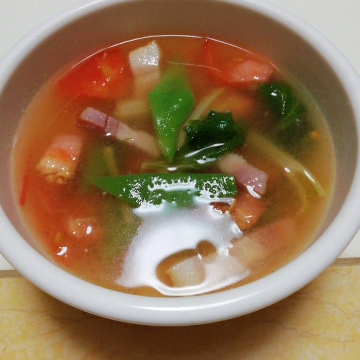 ベーコンとジャンボいんげんとセロリ葉のトマトスープ レシピ 作り方 By イク9110 楽天レシピ ベーコンとジャンボいんげんとセロリ葉のトマトスープ レシピ 作り方 By イク9110 楽天レシピ